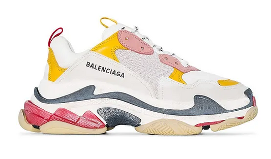 BALENCIAGA Triple S Leather Blanc/Rose/Jaune